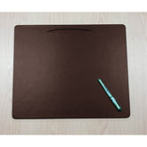 Chocolate Brown Leatherette Conference Pad with Pen Well, 17 x 14